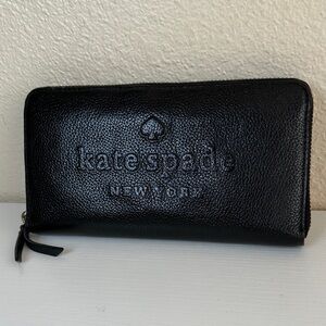 kate spade leather Embossed Logo Zip Around Wallet